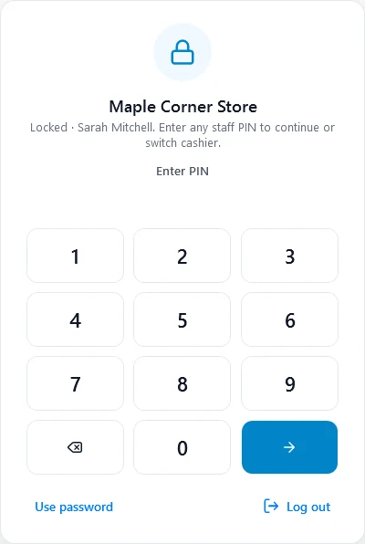 Lock screen with PIN pad